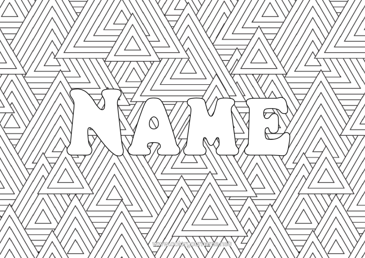 Colouring page to print Winter Zentangle Fir Tree Geometric Shapes Decorative Background Triangle