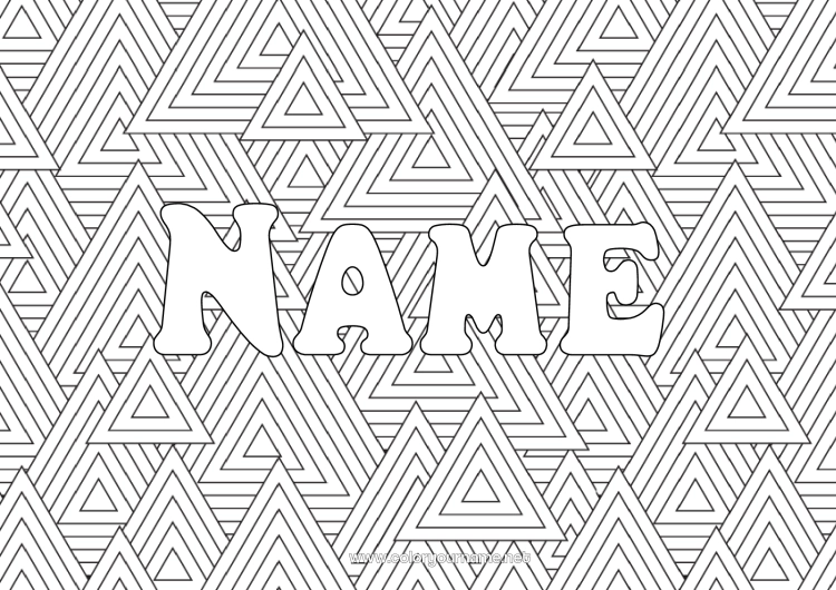 Coloring page to print Winter Zentangle Fir Geometric shapes Decorative background Triangle