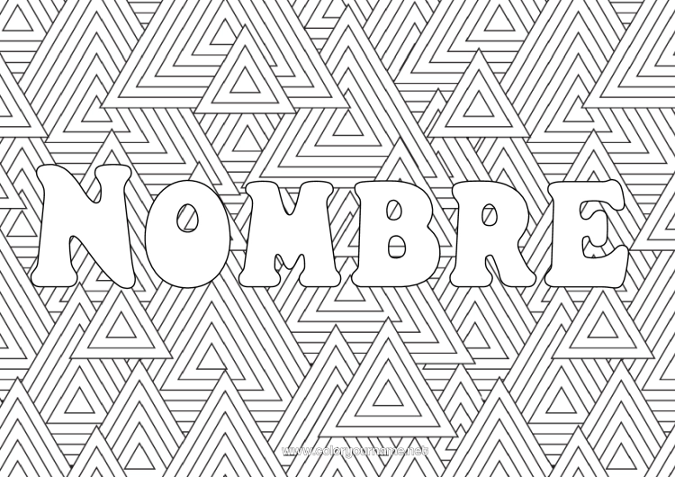 Dibujo para colorear para imprimir Invierno Zentangle Abeto Formas geométricas Fondo decorativo Triángulo