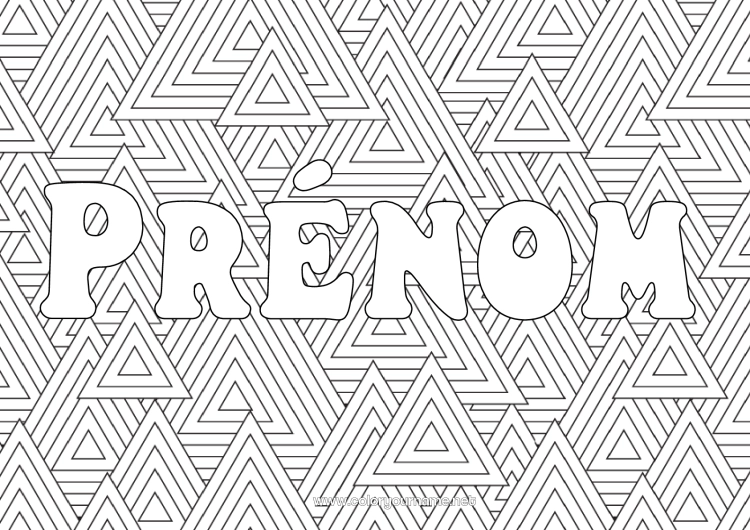 Coloriage à imprimer Hiver Zentangle Sapin Formes géométriques Fond décoratif Triangle