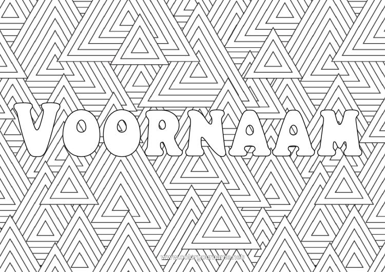 Kleurplaat om af te drukken Winter Zentangle Kerstboom Geometrische vormen Decoratieve achtergrond Driehoek