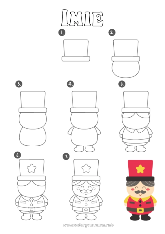 Kolorowanka do wydruku Boże Narodzenie Aktywności dla dzieci Gry i zabawki Dziadek do orzechów Nauka rysowania