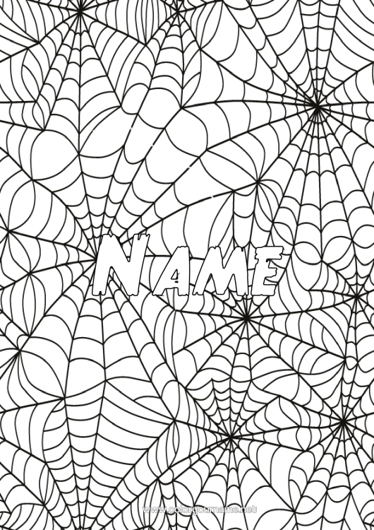 Colouring page to print Spider Halloween Insects
