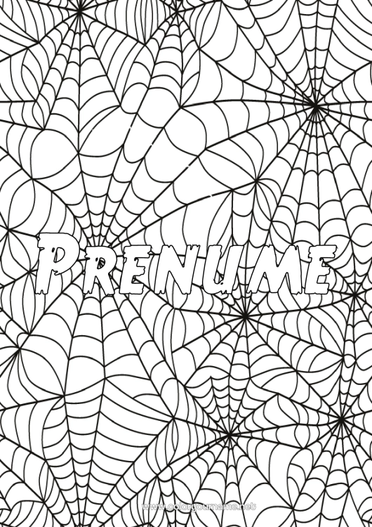 Pagină de colorat de imprimat Păianjen Halloween Insecte