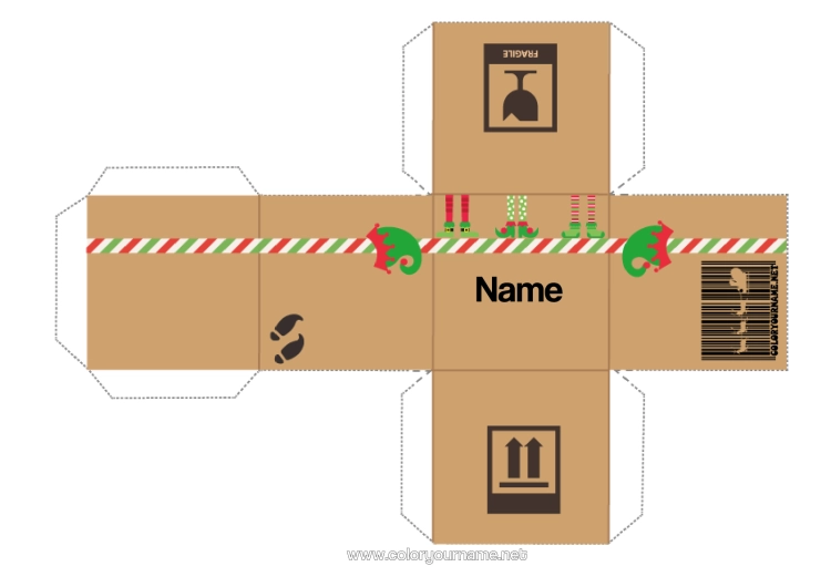 Colouring page to print Christmas Elves Letters From Mischievous Elves Letter From The Elf Gift Wrap Envelope Mischief Of The Trickster Goblin Printing Box