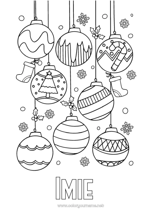 Kolorowanka do wydruku Bombka choinkowa Dekoracje świąteczne