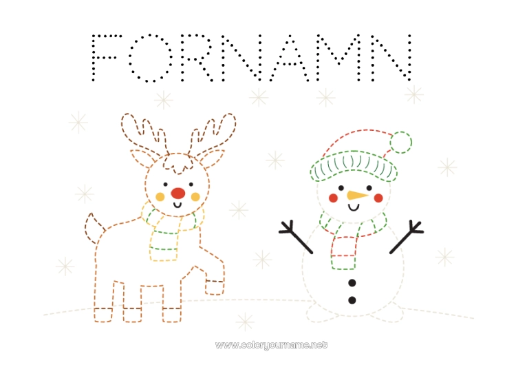 Färgläggningssida att skriva ut Ren Snögubbe Barnaktiviteter Djur Lätta målarbilder Rita och färglägg Skogens djur Hjort Sjal