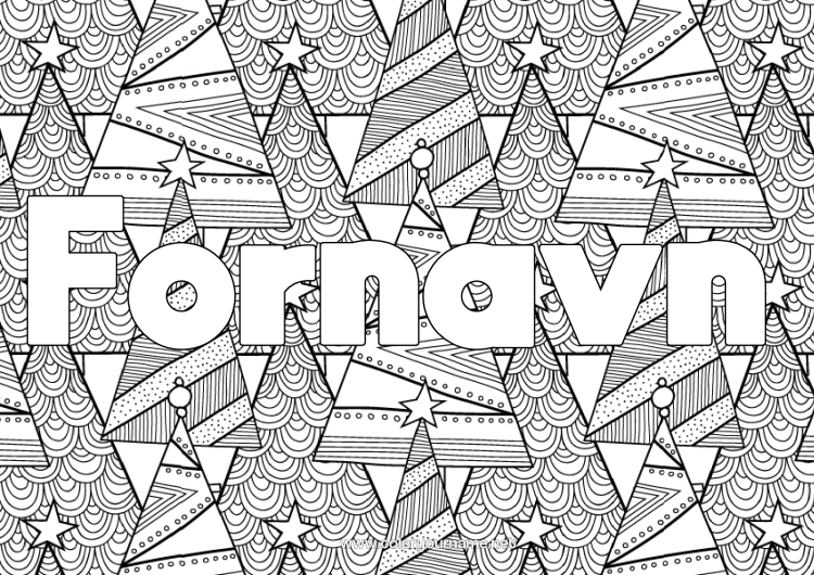 Farvelægningssiden til udskrivning Juletræ Doodle Zentangle Grantræ Dekorativ baggrund