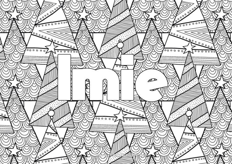 Kolorowanka do wydruku Choinka bożonarodzeniowa Doodle Zentangle Choinka Tło dekoracyjne