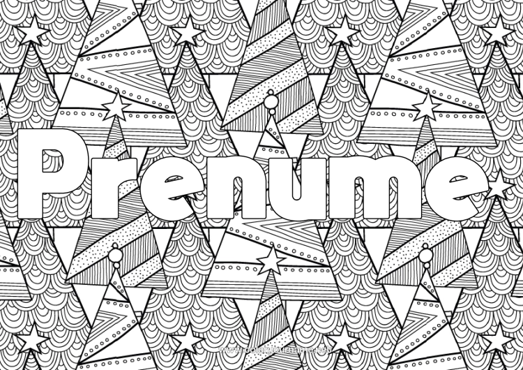 Pagină de colorat de imprimat Brad de Crăciun Doodle Zentangle Brad Fundal decorativ