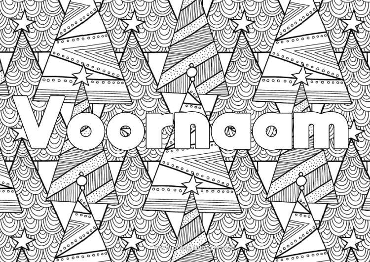 Kleurplaat om af te drukken Kerstboom Doodle Zentangle Kerstboom Decoratieve achtergrond