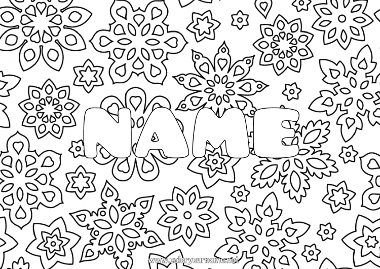 Coloring page to print Winter Snowflakes