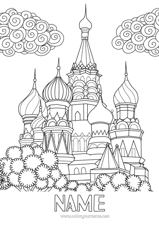 Colouring page to print Monument Russia