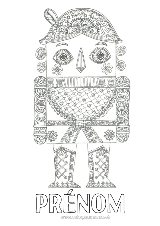 Coloriage à imprimer Doodle Coloriages complexes Jeux et jouets Casse-noisette