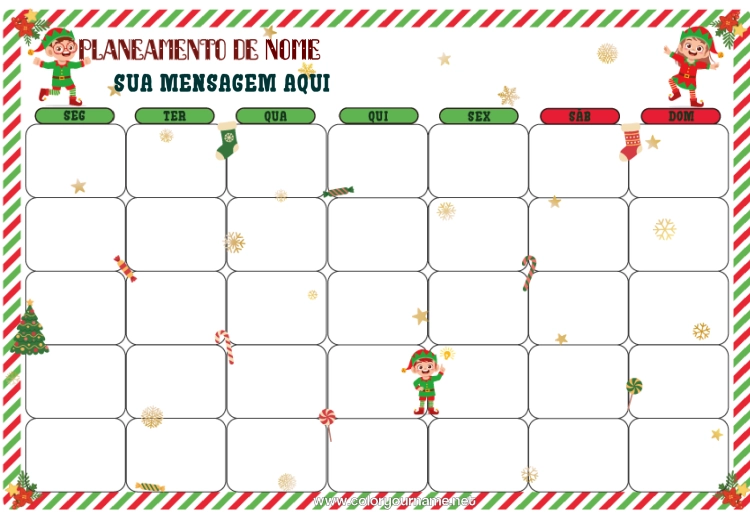 Página de desenho para imprimir Elfo de Natal Missão do Elfo de Natal Calendário do advento Calendários e planejadores Ideias Travessas para Duendes de Natal
