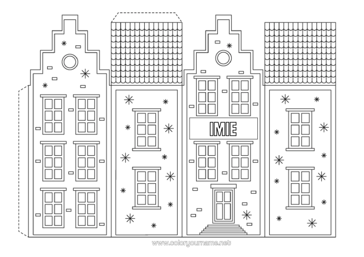 Kolorowanka do wydruku Aktywności Dla Dzieci Dom Holandia Wycinanki Dla Dzieci Zabawka Z Papieru