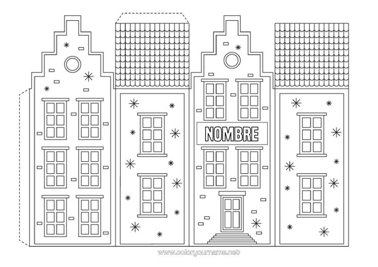 Dibujo para colorear para imprimir Actividades Para Niños Casa Países Bajos Recorte Para Niños Juguete De Papel