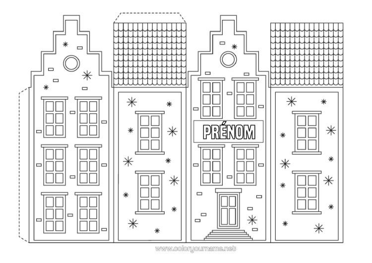 Coloriage à imprimer Activités Enfants Maison Pays Bas Découpage Pour Enfants Jouet En Papier