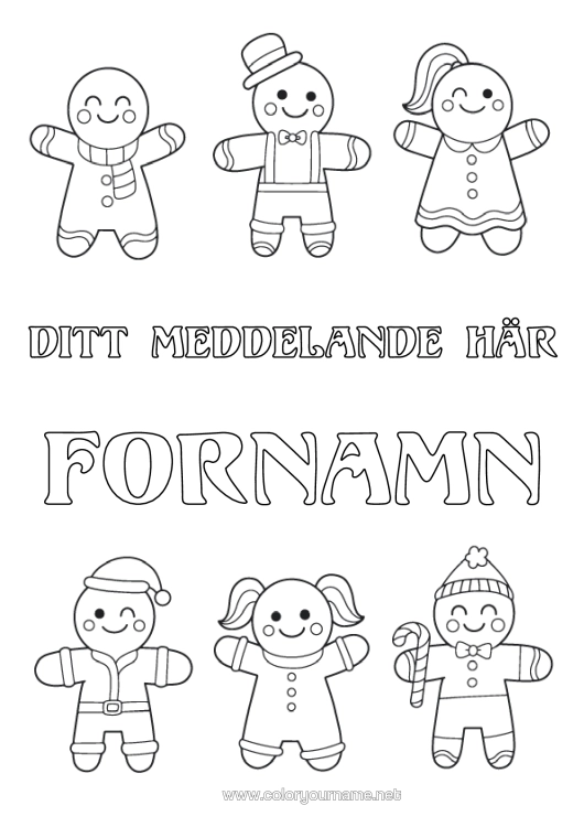 Färgläggningssida att skriva ut Pepparkaka Lätta Målarbilder