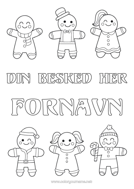 Farvelægningssiden til udskrivning Peberkager Nem Farvelægning