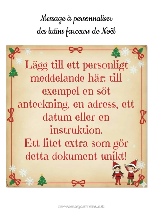 Färgläggningssida att skriva ut Julnissar Julälvans Uppdrag Brev Från Busiga Tomtar Skylt Luriga Påhitt Av Busiga Lurven Flera Busiga Tomtenissar