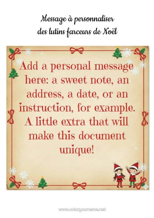 Colouring page to print Christmas Elves Christmas Elf's Mission Letters From Mischievous Elves Sign Mischief Of The Trickster Goblin Several Mischievous Elves.