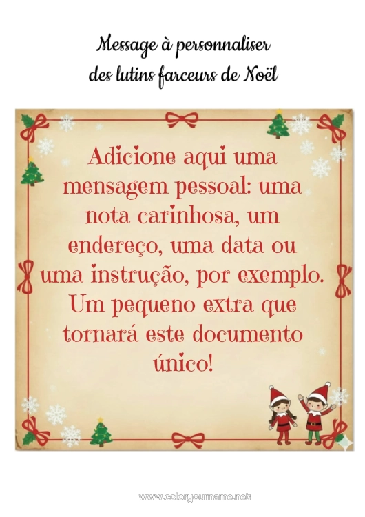 Página de desenho para imprimir Elfo De Natal Missão Do Elfo De Natal Cartas De Duendes Travessos Placa Ideias Travessas Para Duendes De Natal Vários Duendes Travessos