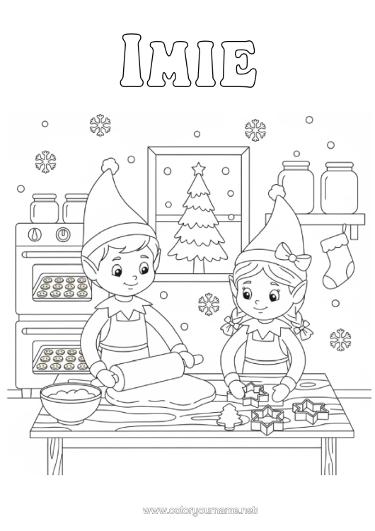 Kolorowanka do wydruku Świąteczne Skrzaty Piernik Kolorowanki Dla Skrzatów Kuchnia
