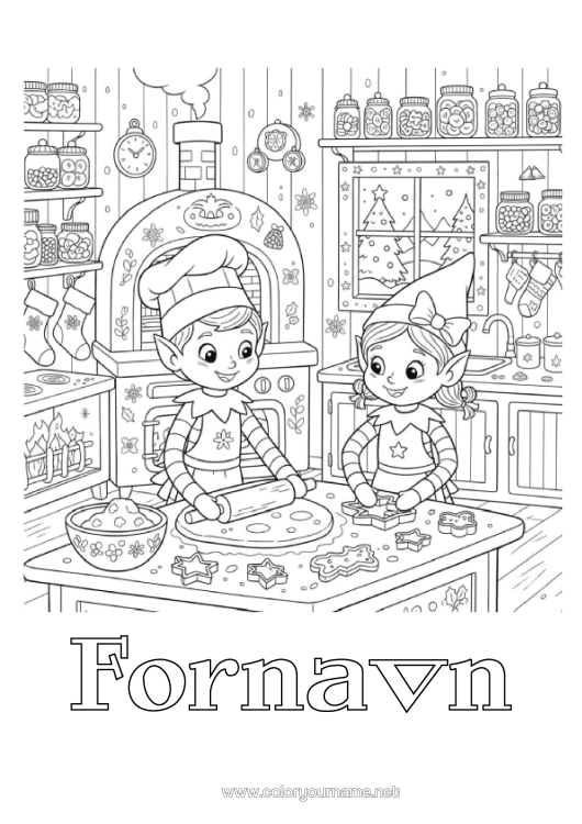 Farvelægningssiden til udskrivning Farvelægningsnisser Slik, Søde Sager Småkager Køkken Flere Drillenisser Småkage