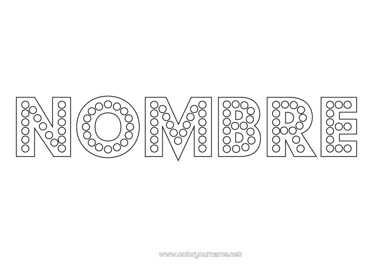 Dibujo para colorear para imprimir Fiesta Actividades Para Niños Nombre Decorado Bombilla Círculo, Redondo