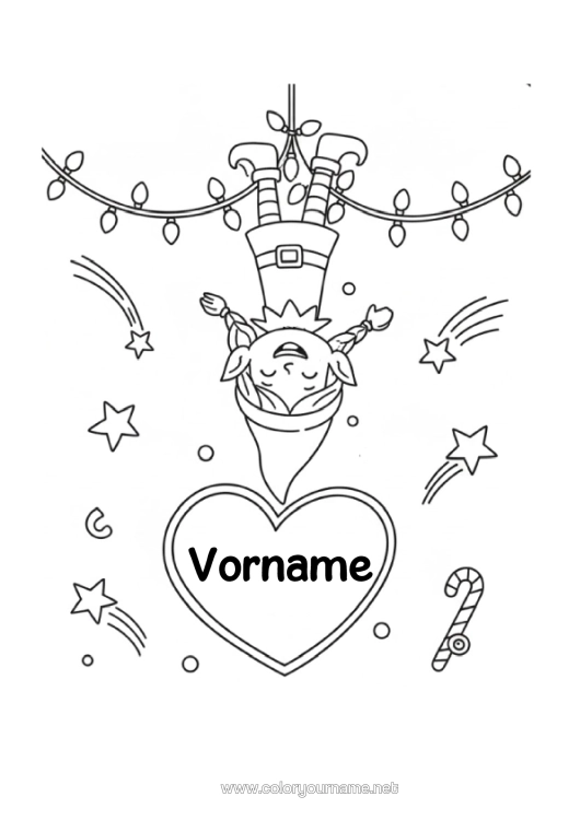 Malvorlage zum Ausdrucken Weihnachtself Elfen Ausmalbilder Wichtel-Streiche Und Ideen Zeichnungen Auf Den Fenstern