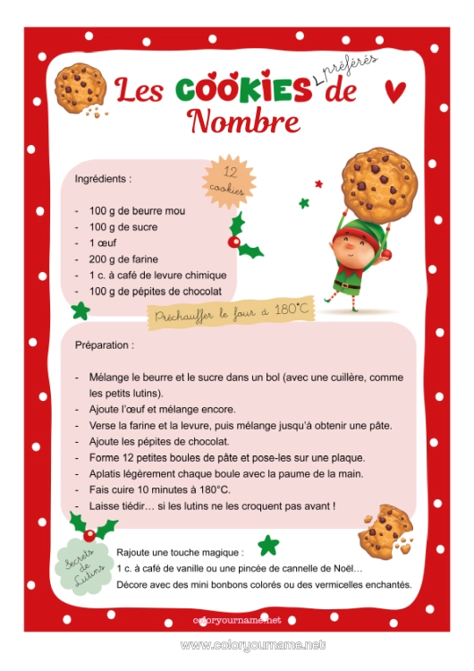 Dibujo para colorear para imprimir Elfos De Navidad Golosinas Galleta