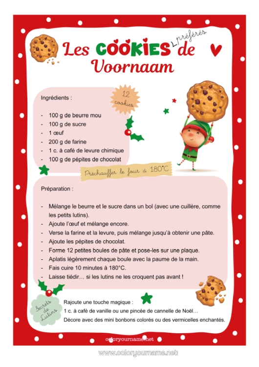 Kleurplaat om af te drukken Kerstelf Lekkernijen, Zoetigheden Koekje