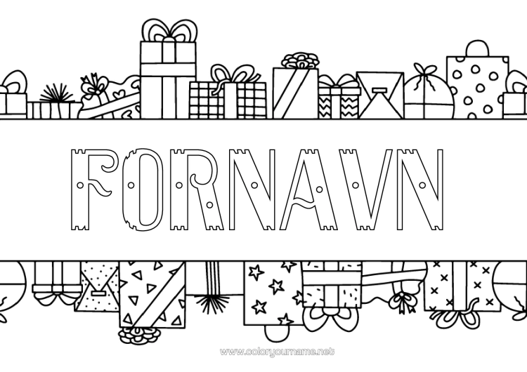 Fargeleggingssiden til utskrift Gaver Bursdag Jul