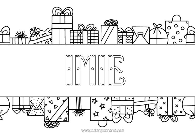 Kolorowanka do wydruku Prezenty Urodziny Boże Narodzenie