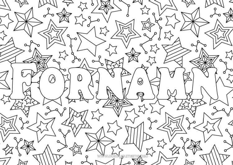 Färgläggningssida att skriva ut Jul Fest Gott Nytt År Stjärnor Zentangle Dekorativ Bakgrund