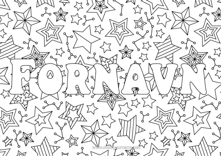 Farvelægningssiden til udskrivning Jul Fest Godt Nytår Stjerner Zentangle Dekorativ Baggrund