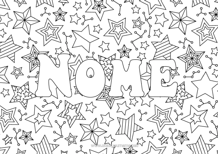 Página de desenho para imprimir Natal Festa Feliz Ano Novo Estrelas Zentangle Fundo Decorativo