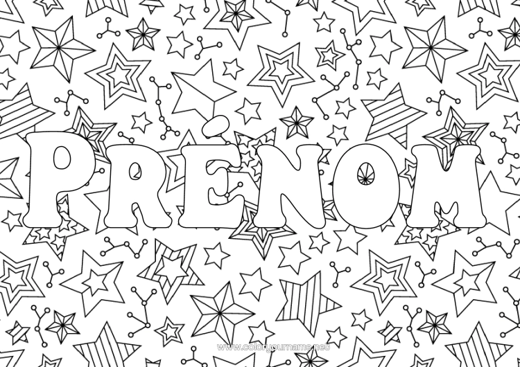 Coloriage à imprimer Noël Fête Bonne Année Étoiles Zentangle Fond Décoratif