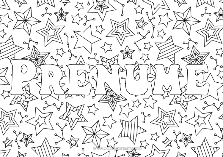 Pagină de colorat de imprimat Crăciun Sărbătoare La Mulți Ani! Stele Zentangle Fundal Decorativ