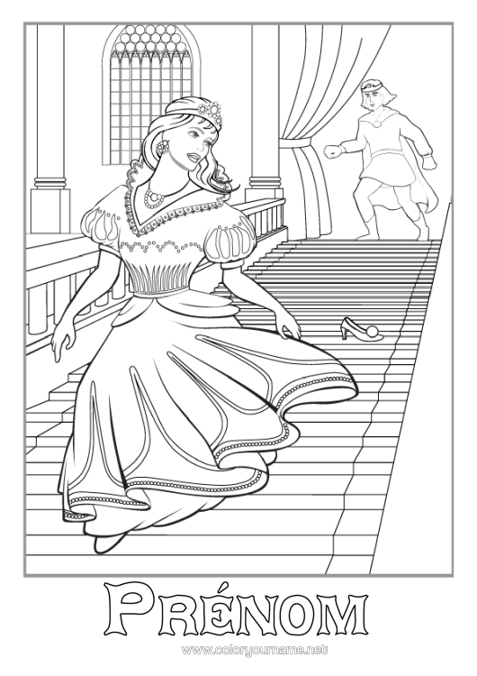 Coloriage à imprimer Princesse Cendrillon