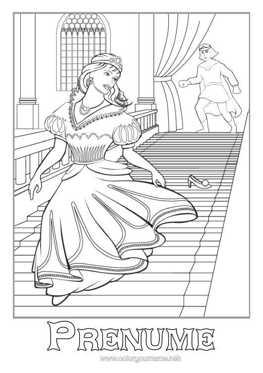 Pagină de colorat de imprimat Prințesă Cenușăreasa