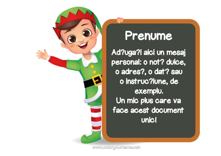 Pagină de colorat de imprimat Moșneguții De Crăciun Băiat Plăcuță Nebunii Lui Spiridușul Poznaș Un Singur Spiriduș Jucăuș