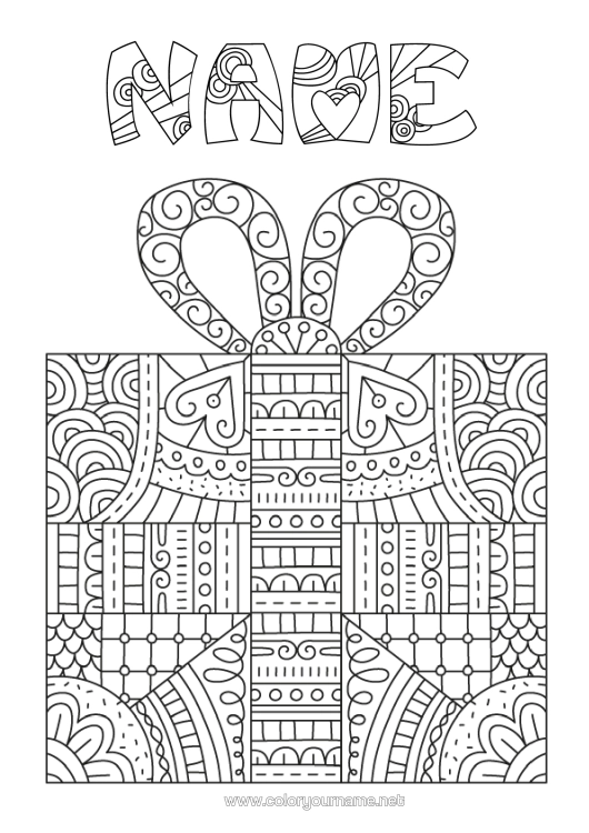 Coloring page to print Gifts Complex Coloring Pages Zentangle