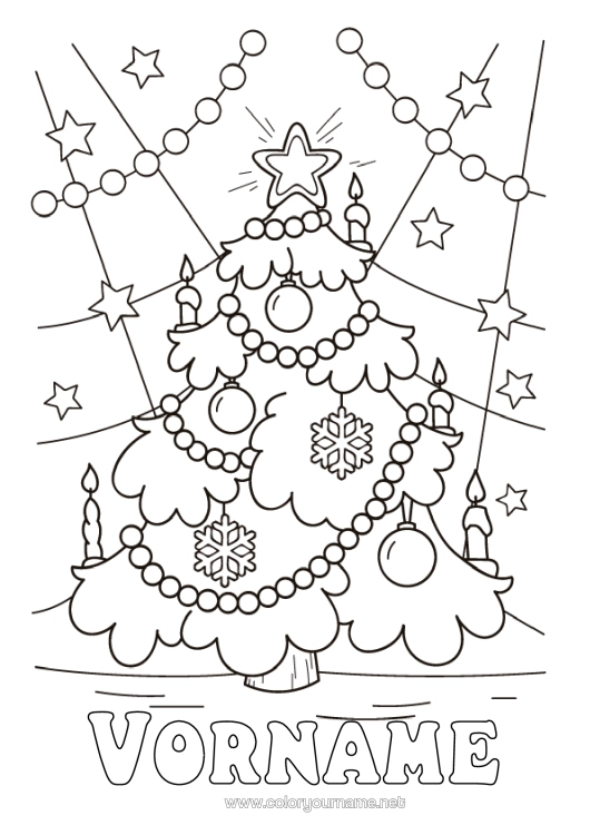 Malvorlage zum Ausdrucken Weihnachtsbaum Weihnachtsdekoration Weihnachtsgirlande