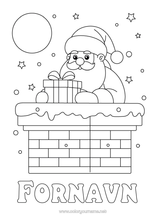 Farvelægningssiden til udskrivning Gaver Julemanden Jul Pejs Nem Farvelægning