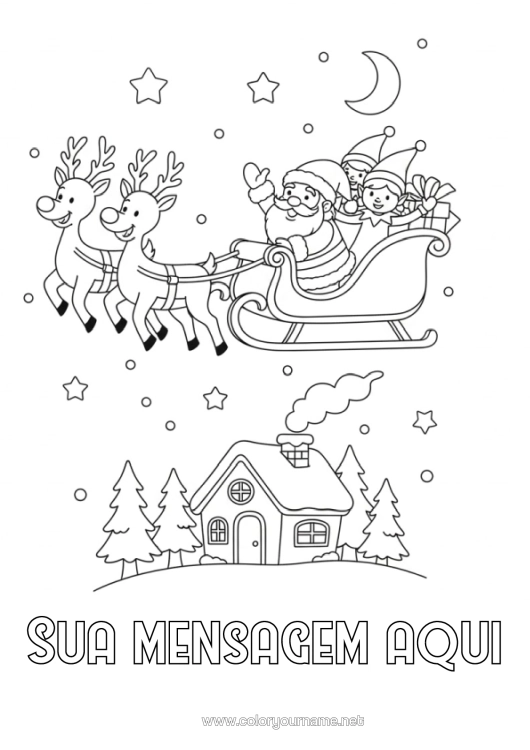 Página de desenho para imprimir Pai Natal Trenó Elfo De Natal Cartas De Duendes Travessos Páginas Para Colorir De Elfos Carta De Despedida Do Elfo