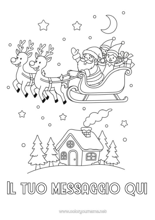 Pagina da colorare da stampare Babbo Natale Slitta Elfo Di Natale Lettere Di Elfi Scherzosi Pagine Da Colorare Degli Elfi Lettera Di Partenza Dell'elf