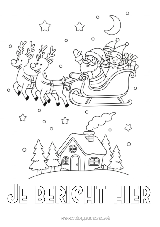 Kleurplaat om af te drukken Kerstman Slee Kerstelf Brieven Van Ondeugende Elfjes Elfjes Kleurplaten Elf Vertrekbrief