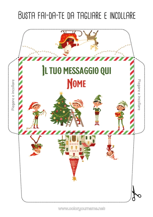 Pagina da colorare da stampare Elfo Di Natale Busta Busta Da Stampare Viaggio Dell'elfo Di Natale Busta Di Natale Busta Per La Corrispondenza Dell'elfo Di Natale